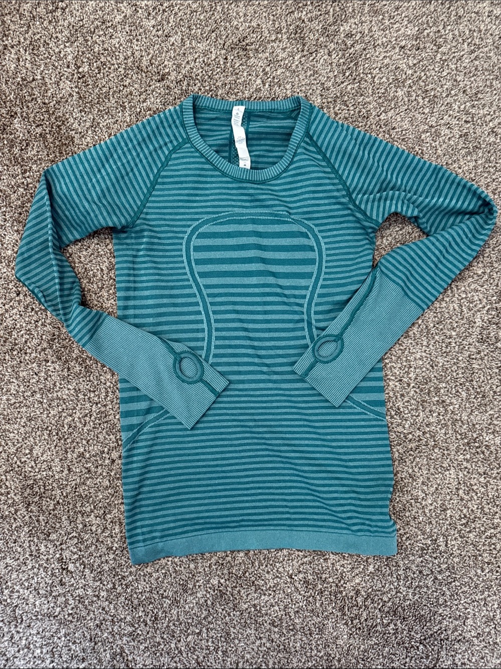 lululemon athletica Teal Striped Crew
